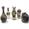 Image 1 : Group of Ezra Brooks Decanters, Pottery Jug, Leather Decanter & Hiram Walker Bottle (Empty)