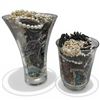 Image 1 : 2 Glass Vases Full of Costume & Fashion Jewelry