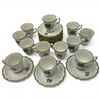 Image 2 : 12 Antique Augarten Austria Demitasse Cups with Saucers * Deutsche Blumen green floral pattern with