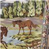 Image 3 : Large Tapestry Landscape with Horses on Wood Frame (67" X 46")