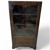 Image 2 : Vintage Compact Wood Display Cabinet with Glass Door (12" X 24" X 46" Tall)
