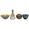 Image 1 : 2 Pottery Vases & 2 Pottery Bowls (Tallest vase is 6")