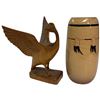 Image 1 : 7.5" Athabasca Pottery Vase & 8" Carved Canada Goose (Vase has a chipped rim)