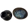 Image 2 : Glazed Art Pottery Bowl and Curved Base Vase (Bowl is signed Des and is 8" diameter and 4" deep)