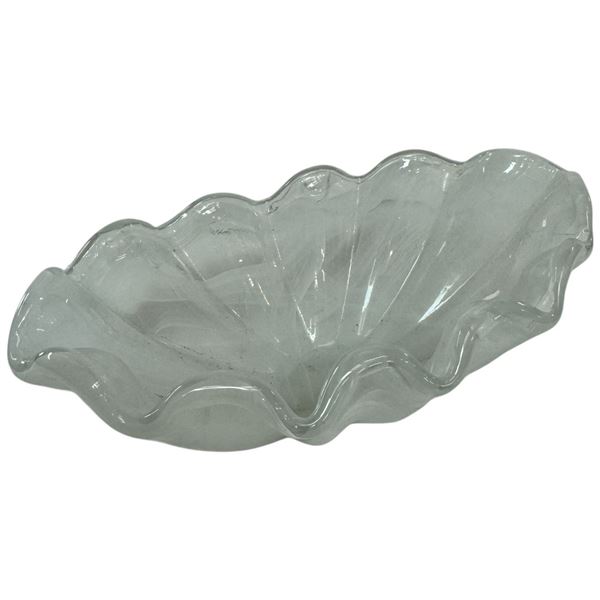 Murano Glass Handkerchief Bowl with Murano Sticker Still Intact (6" x 11" x 4" deep)