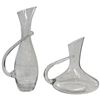 Image 1 : 2 Clear Glass Wine Carafes in the Ravenscroft Style
