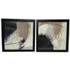 Image 1 : 2 Framed Abstract Prints by Vahid (Frame dimensions: 13" x 13")