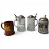 Image 1 : 3 Steins & 1 Pottery Tankard (2 of the Steins are Etched Crystal)