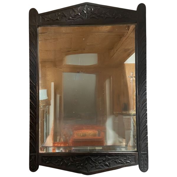 Vintage Wall Mirror with Carved Wood Frame(19" X 28")