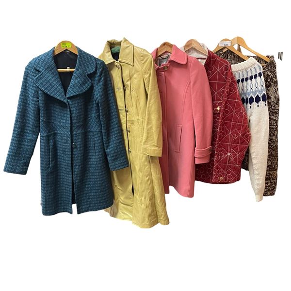 6 Assorted ladies Vintage Coats and Sweaters  - Variety of Materials