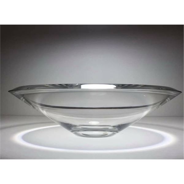 Large Signed Orrefors Sweden  "Lena Bergstrom 5171-320" Crystal Bowl with Orrefors Sticker Intact (1