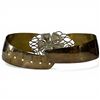Image 2 : Gold-Tone Metal Belt with Silver-Tone Flower Center * 4" Wide at the Middle (Adjustable from 30" to