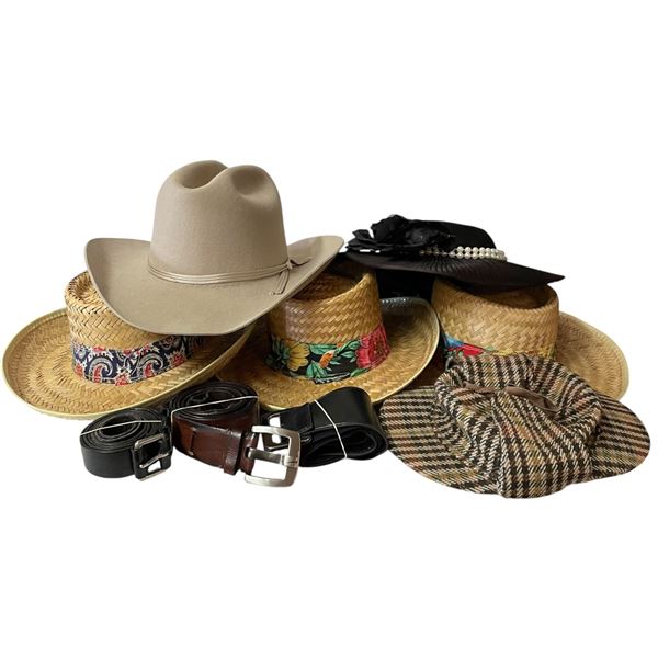 Mallory Hat Box with Smithbilt Size 7, Straw Hats and Others