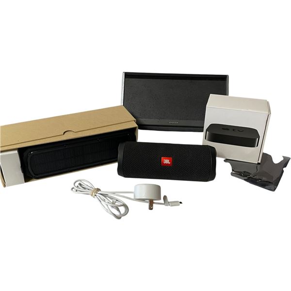 6 Piece Electronics Lot * Bose and JBL speaker, Apple TV hub, and computer parts