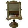 Image 3 : Vintage Brass Tilting Vanity Mirror (12" tall x 8" wide)