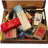 Image 2 : Wood Torpedo Cigar Box with Match Books & Small Advertising Boxes