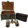 Image 1 : Japanese Mother of Pearl Opera Glasses with Case in a Metal Keepsake Box