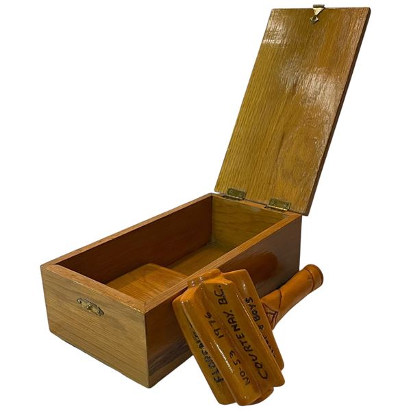 Order of the Eastern Star Masonic Logo Box with Wood Gavel with Inscription