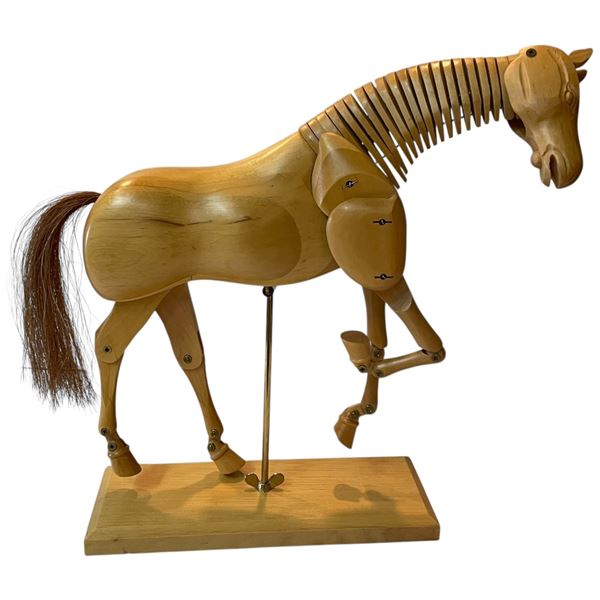 Articulated Wood Horse Model (4" X 9" X 13" Tall)