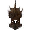 Image 1 : Carved Wood Thai Spirit House "Replica of a Buddhist Temple" (" 13 x 13" x 26" tall)