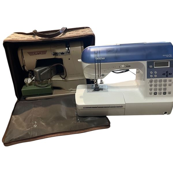 1 Elna & 1 Brother Portable Sewing Machine * Both have foot control pedals