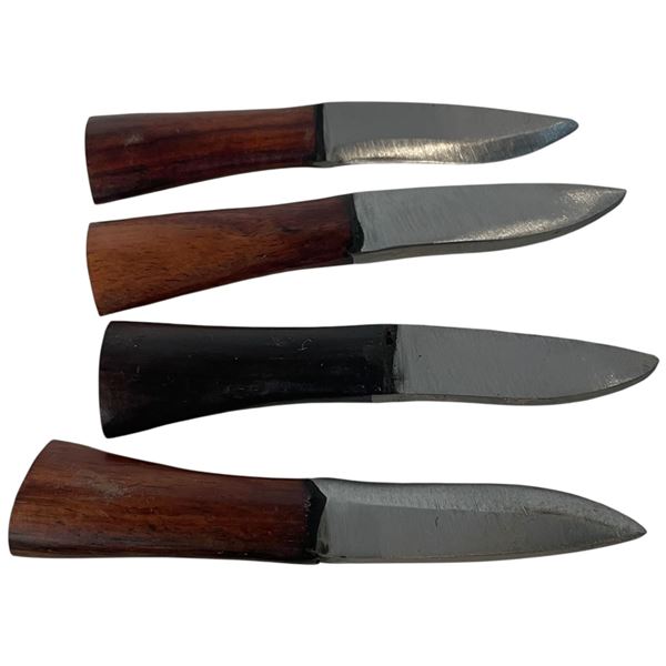 4 Wood Handled Nepali Karda Knife Blanks * 2" Blades