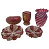 Image 2 : 6 Pieces of Pink or Ruby Art Glass