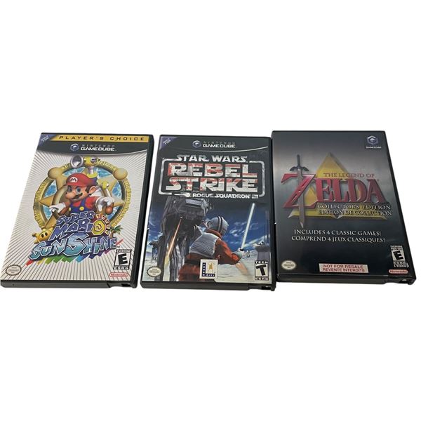 GameCube Game Lot: Rebel Strike + Super Mario Sunshine + Zelda Case Only