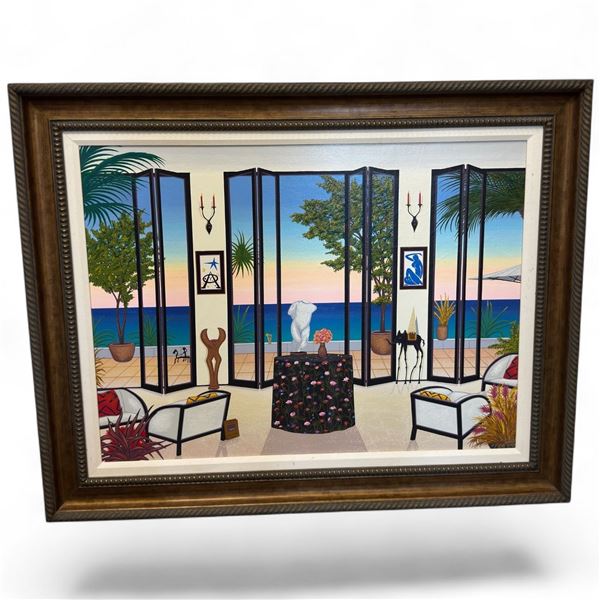 Ltd. Edition Serigraph on Canvas by Fanch (Francois) Ledan "Interior with Matisse" #93/150