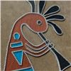 Image 2 : Framed Southwestern Art of a  Kokopelli Deity (frame is 14" x 17")