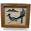 Image 1 : Framed Southwestern Art of a  Road Runner  (frame is 16" x 17")