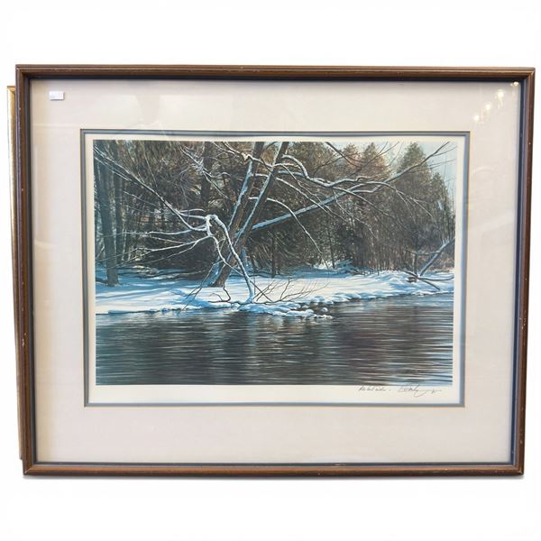 Signed 1981 Ken Danby "Winter Willow" Ltd. Editon Print for NOMA  130 Print Run (triple matted in a