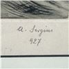 Image 4 : Vintage Ltd. Edition Etching of Rowers #33/250  Signature is possible A. Sergini 927  (frame dimensi