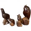 Image 2 : 4 Ironwood Owl & Eagle Carvings * Largest is 4" x 6" x 9" tall