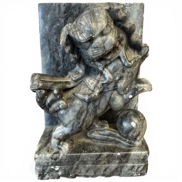 Carved Marble Bookend with Foo Dog * 2" x 5" x 7" tall
