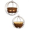 Image 1 : 1958 Treasure Craft, California Ceramic Wall Planters in Metal Cages * 10" diameter