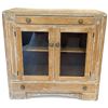 Image 1 : Distressed Wood Display Cabinet with Glass Doors (39" x 17" x 39" tall)