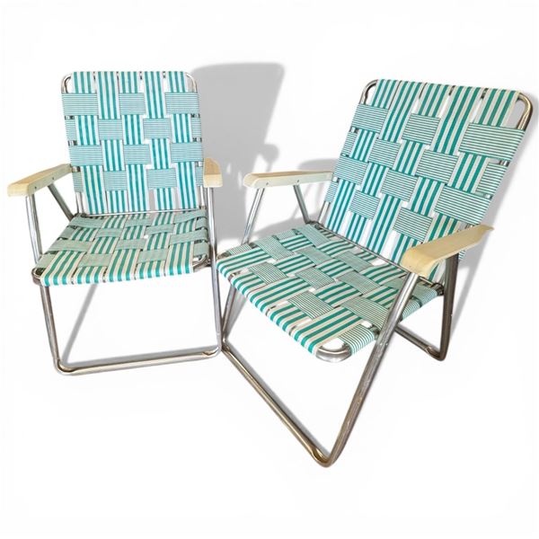 Pair of Vintage Fold Out Deck Chairs