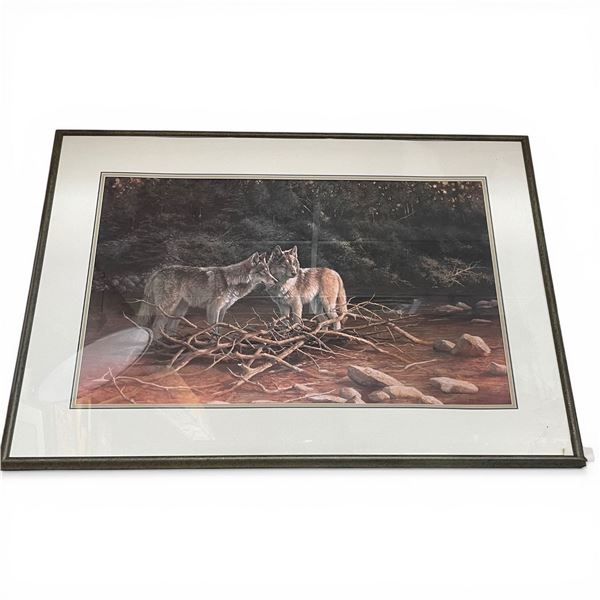 Large Bonnie Marris Framed Print of Wolves (Triple Matted in a 30" X 39" Frame)