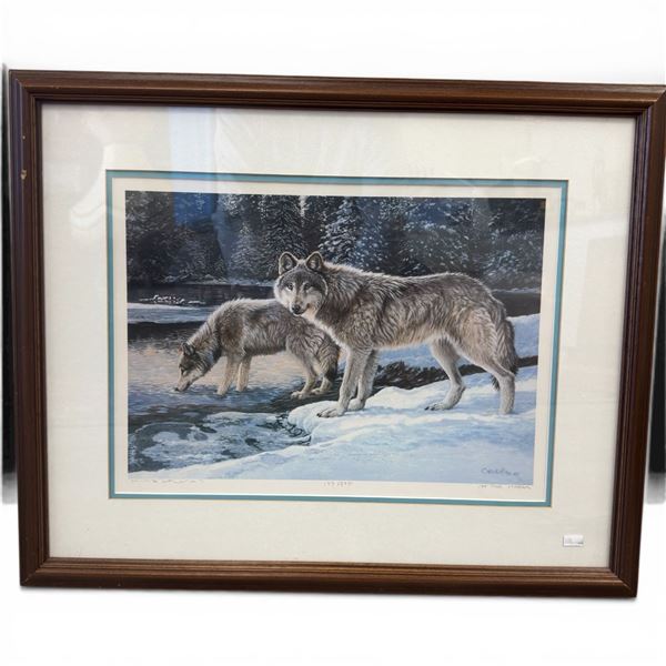 1972 Lissa Calvert Ltd. Edition Pring "At The Stream" with COA on the Back #1917/3750  (Double matte