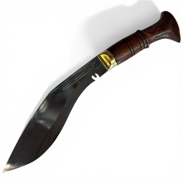 Gurkha Kukri Wood and Brass Handled Knife with 7" Blade