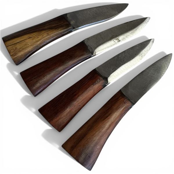 4 Wood Handled Knife Blanks with 2" Blades