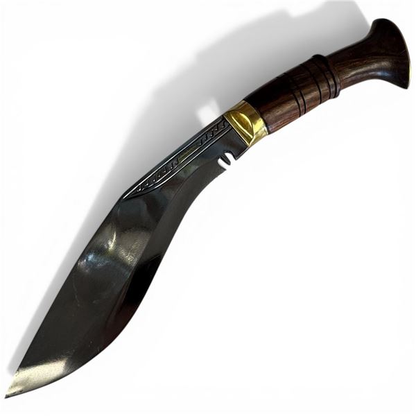 Gurkha Kukri Wood and Brass Handled Knife with 7" Blade