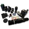 Image 1 : Shelf Lot of  Lenses, Filters,  & Sonar One Step Camera