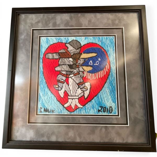 2010 I Nuk Textile Art Picture (Frame Dimensions: 18" X 18")