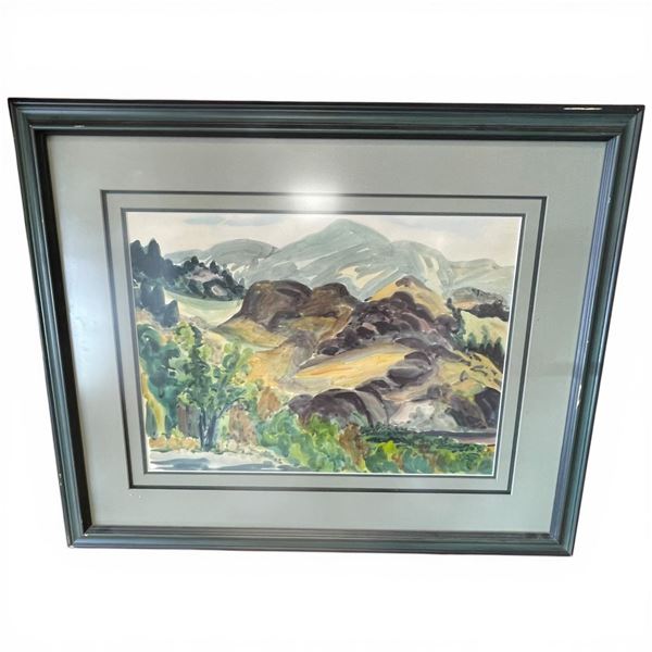 29x24" Original Watercolour Landscaped Framed Piece of Art