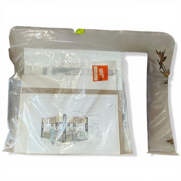 Architectural Rendering of a Sushi Stand and a Print of Room