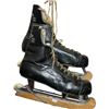 Image 1 : Pair of Vintage Leather CCM "Bobby Hull" Skates with Wood Skate Guards (Size 10)