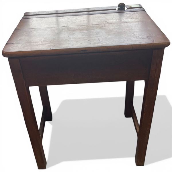 Vintage Oak School Desk & Contents * Replacement Inkwells, Ink Bottles and Chalk