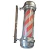 Image 1 : Electric Wall Mount Red Stripe Barber Pole (29" Tall X 9.5" Diameter) Some Minor Abrasions to the Pl